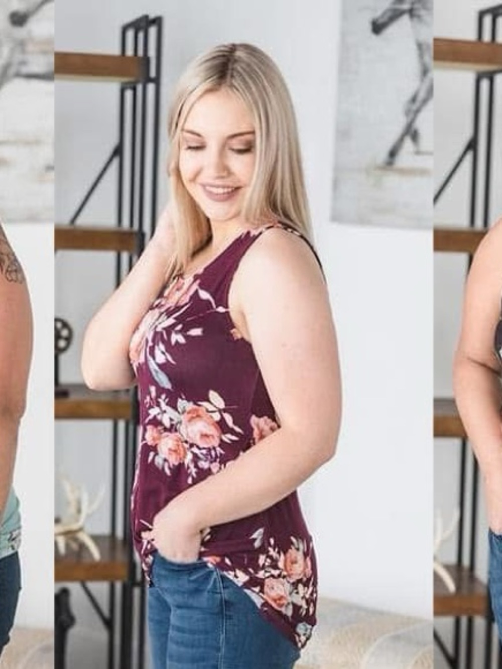 Illustration Floral Tank Top (NWT) 🍒 Plum Floral, Size XS *Stretchy
